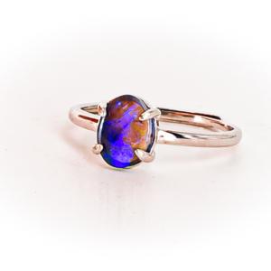 Bijou: bague argent et opale cristal fumée